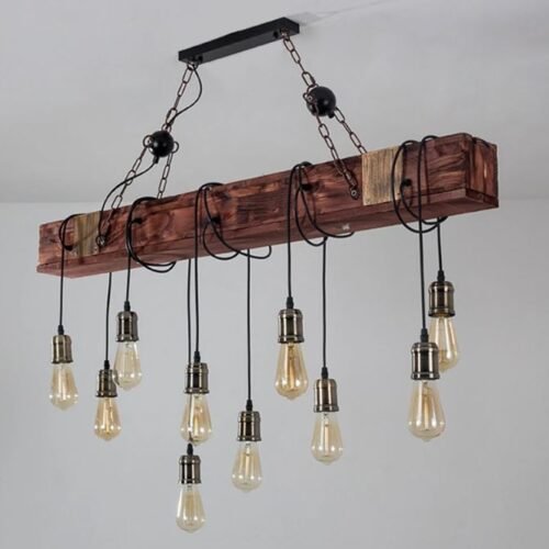 Lustre rústico/vintage madeira | Miresa São Paulo