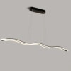 pendente minimalista onda aluminio preto com luz de led marca miresa Lustre minimalista onda led