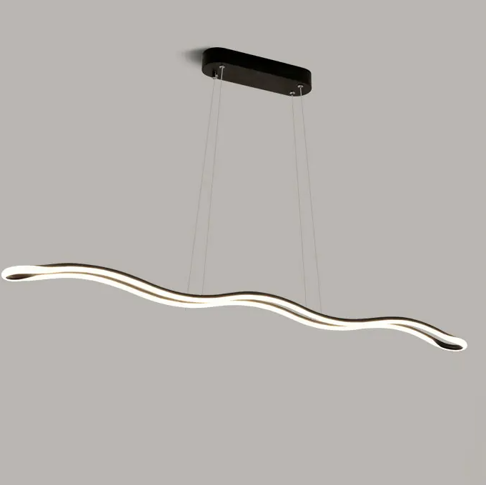 Lustre minimalista onda led 1 Lustre minimalista onda led