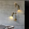 Design-todo-o-cobre-longo-p-lo-suporte-retro-l-mpadas-de-parede-sala-estar-corredor Arandela industrial com spot de led com luz direcionável Miresa