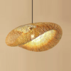 Lustre natural tecelagem bambu — lustre de bambu natural tecelagem da Miresa, loja-de-luminárias-São-Paulo.