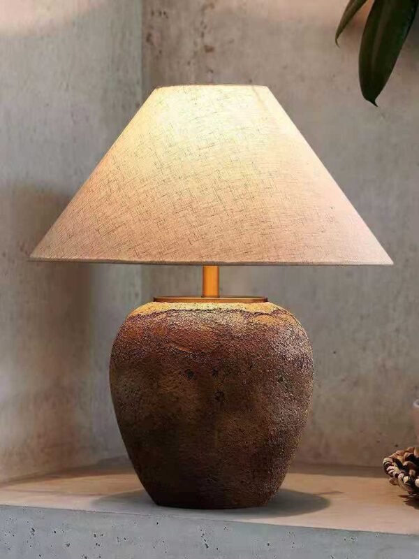 Wabi-sabi-candeeiro-de-mesa-com-e27-l-mpada-led-au-eua-ue-uk-plug-pote Abajur wabi Sabi rustico