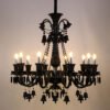 Preto-lustre-de-cristal-ilumina-o-luxo-hotel-sala-estar-luzes-vidro-transparente-led-escada-l Lustre Baccarat Clássico