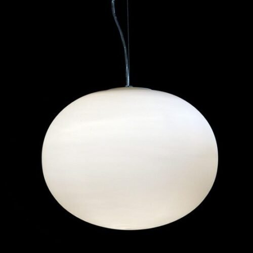 Pendente Ovoide Vidro Branco Leitoso