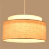 Design-n-rdico-tecido-de-linho-arte-lustre-led-simplicidade-moderna-circular-pastoral-sala-estar-quarto Lustre redondo tecido liso | Entrega em Todo Brasil