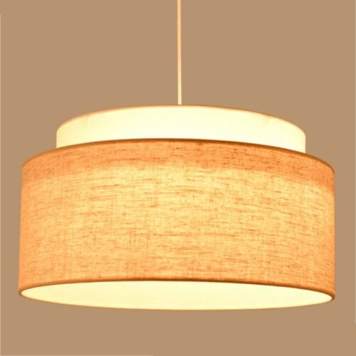 Design-n-rdico-tecido-de-linho-arte-lustre-led-simplicidade-moderna-circular-pastoral-sala-estar-quarto Lustre redondo tecido liso | Entrega em Todo Brasil