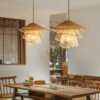 Handmade-Rattan-Pingente-L-mpadas-Criativo-Multi-camadas-Luzes-Pingente-Restaurante-Sala-De-Jantar-Suspens-o-2 Lustre rustico rattan Multi-camadas | Entrega em Todo B | Entrega em Todo Brasil