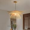 Handmade-Rattan-Pingente-L-mpadas-Criativo-Multi-camadas-Luzes-Pingente-Restaurante-Sala-De-Jantar-Suspens-o-3 Lustre rustico rattan Multi-camadas | Entrega em Todo B | Entrega em Todo Brasil