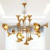 Lustre dourado italiano chifre