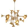Lustre dourado italiano chifre