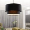 Luxo-duplo-linho-lustre-para-sala-de-jantar-sala-estar-quarto-mid-country-estilo-pastoral-preto-2 Pendente tecido duplo Redondo