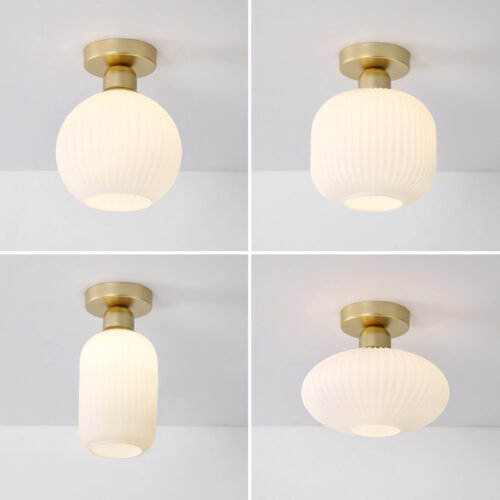 Modern-LED-Teto-Luz-Lustre-L-mpada-para-Sala-Cozinha-Quarto-Corredor-Estudo-Entrada-Simples-Lustre Plafon vidro branco leitoso