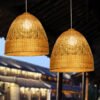 Pendente bambu tecelagem rattan | Entrega em Todo Brasil