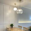 Nordic-Modern-Leitoso-Branco-Vidro-Luz-Pingente-Cobre-Lustre-L-mpada-para-Quarto-Sala-de-Jantar-2 Pendente Cobre e vidro listrado