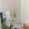 Nordic-luz-pingente-de-vidro-cor-abajur-pendurado-l-mpada-lumin-rias-quarto-moderno-cobre-japon-3 Pendente Vidro Verde Ou Transparente