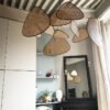 Lustre folha grade rural rattan
