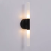 luminaria arandela tubular cilindro linear acrilico branco e aluminio preto marca miresa Arandela tubo parede
