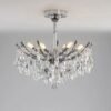 lustre de cristal redondo transparente e metal cromado marca miresa Lustre luxo de cristal k9