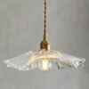 pendente lotus de vidro transparente marca miresa Pendente vintage de vidro