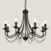 Candelabro-de-ferro-forjado-vintage-Candle-Light-Black-Metal-lumin-ria-para-sala-de-estar-foyer Lustre provençal alumínio preto