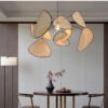 Handmade-Wicker-Pendant-Lamp-L-mpada-do-Rattan-Sala-Quarto-Restaurante-Madeira-Grade-Folha-criativa-Designer-2 Lustre rustico Rattan designer Rural | Miresa São Paulo