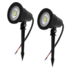 Kit-2-Lumin-ria-Espeto-Jardim-Com-L-mpada-Cob-Led-7w Conjunto com Kit 2 Espeto Jardim Led 7w