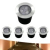 Kit-5-Balizador-Spot-Led-Embutir-Jardim-Ch-o-3w-Ip65-Quente-Para-Ilumina-o-Ao Conjunto com Kit 5 Balizador Spot Led
