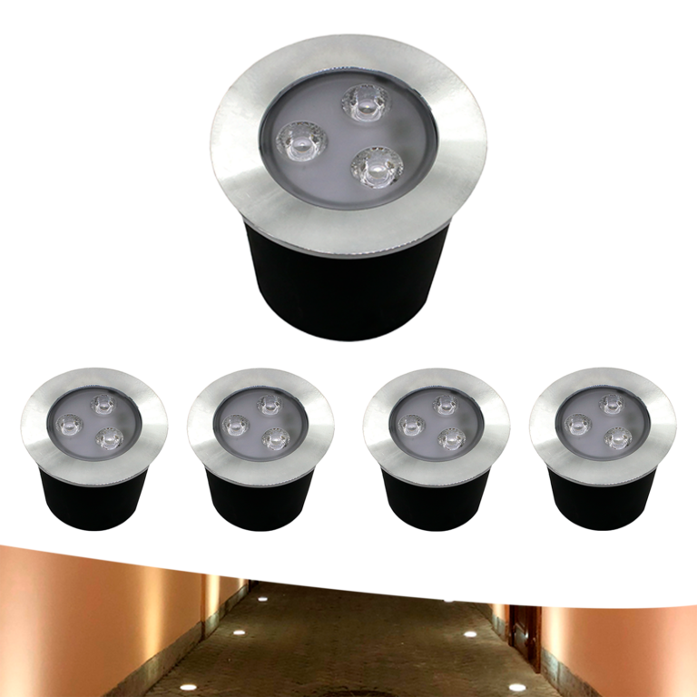 Kit com 5 balizadores spot LED de embutir para jardim