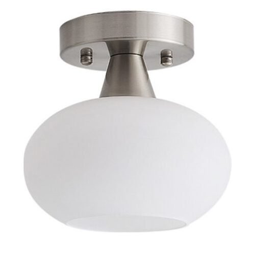 Plafon circular cúpula vidro branca