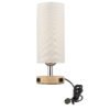 Abajur pequeno conector USB cúpula tecido