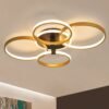 Melhor-moderno-led-luzes-de-teto-para-sala-de-estar-quarto-estudo-ouro-preto-pintado-lumin Plafon led minimalista dourado retangular