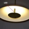 Nordic-Design-LED-Pendant-Lights-Gr-o-de-madeira-Preto-Lumin-ria-suspensa-Decora-o-de-3 Pendente minimalista platô redondo