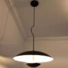 Nordic-Design-LED-Pendant-Lights-Gr-o-de-madeira-Preto-Lumin-ria-suspensa-Decora-o-de Pendente minimalista platô redondo
