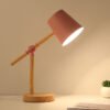 Nordic-Wooden-Art-LED-Table-Lamp-virar-a-cabe-a-cabeceira-Desk-Lights-Prote-o-para Luminaria de mesa de led 5w