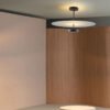 Round-Acrylic-LED-Teto-Lustre-L-mpadas-Pingente-Preto-Lumin-ria-Interior-Quarto-Track-Bar-Home-2 Plafon minimalista circulo luz indireta