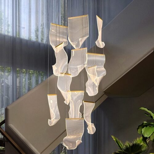 Lustre contemporâneo folha retorcida