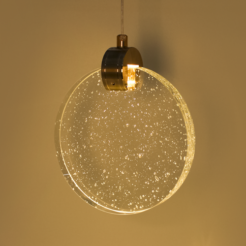 Pendente Disco Cristal Com Bolhas