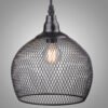 Estilo-vintage-Retro-Pendant-Light-Ferro-Wire-Mesh-Lustre-Pendurado-Ilumina-o-Abajures-de-teto-industrial Pendente industrial gaiola preto