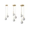 Lustre moderno com bolas de vidro brancas