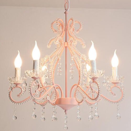 Lustre provençal rosa de cristal