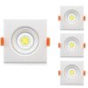 Kit 10Un Spot quadrado branco Led 7w | Miresa | loja-de-luminárias-São-Paulo Foto de kit 10Un Spot quadrado branco Led 7w, luminária kit spot, catálogo Miresa, loja-de-luminárias-São-Paulo.