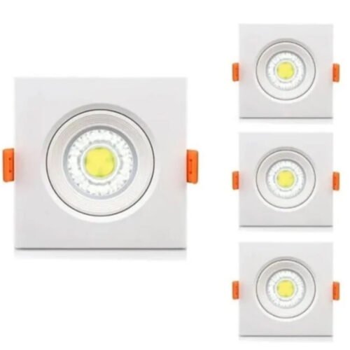Kit 10Un Spot quadrado branco Led 7w
