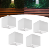 Kit-5-Mini-Arandela-Branca-3w-Interna-Externa-2-Friso-Led-Incluso Kit Com 5Un Mini Arandela Branca Led 3w