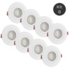 Kit-8-Spot-Led-Cob-5w-Dicr-ica-Direcion-vel-Redondo-Forte Kit 8Un Spot redondo branco Led 5w