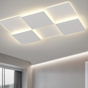 luminária sobrepor contemporâneo alumínio branco e luz led