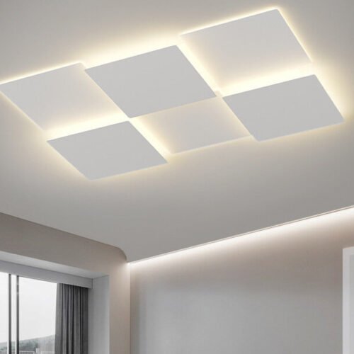 luminária sobrepor contemporâneo alumínio branco e luz led