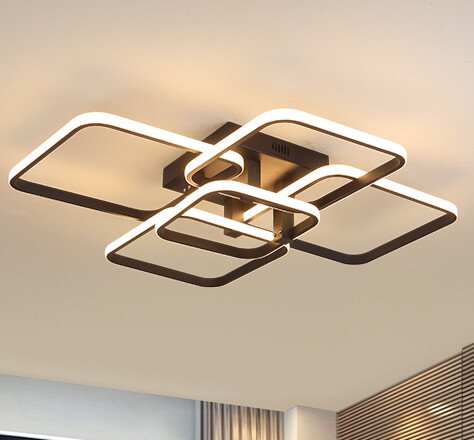 luminária sobrepor quadrado bordas arredondadas alumínio vazado