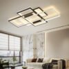 L-mpadas-de-teto-LED-inteligentes-para-sala-de-estar-L-mpada-decorativa-interior-Lustre-simples luminária sobrepor minimalista vazado alumínio de led