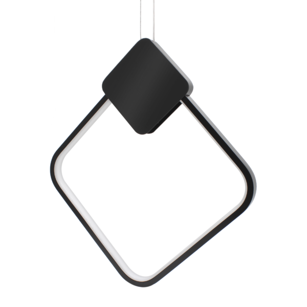 Lumin-ria-Led-Pendente-Moderno-Preto-Losango-8012-1 Pendente minimalista Losango vazado