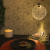Lumin-ria-Pendente-Disco-Cristal-C-Bolhas-Dourado-Led-8111 Pendente Disco Cristal Com Bolhas